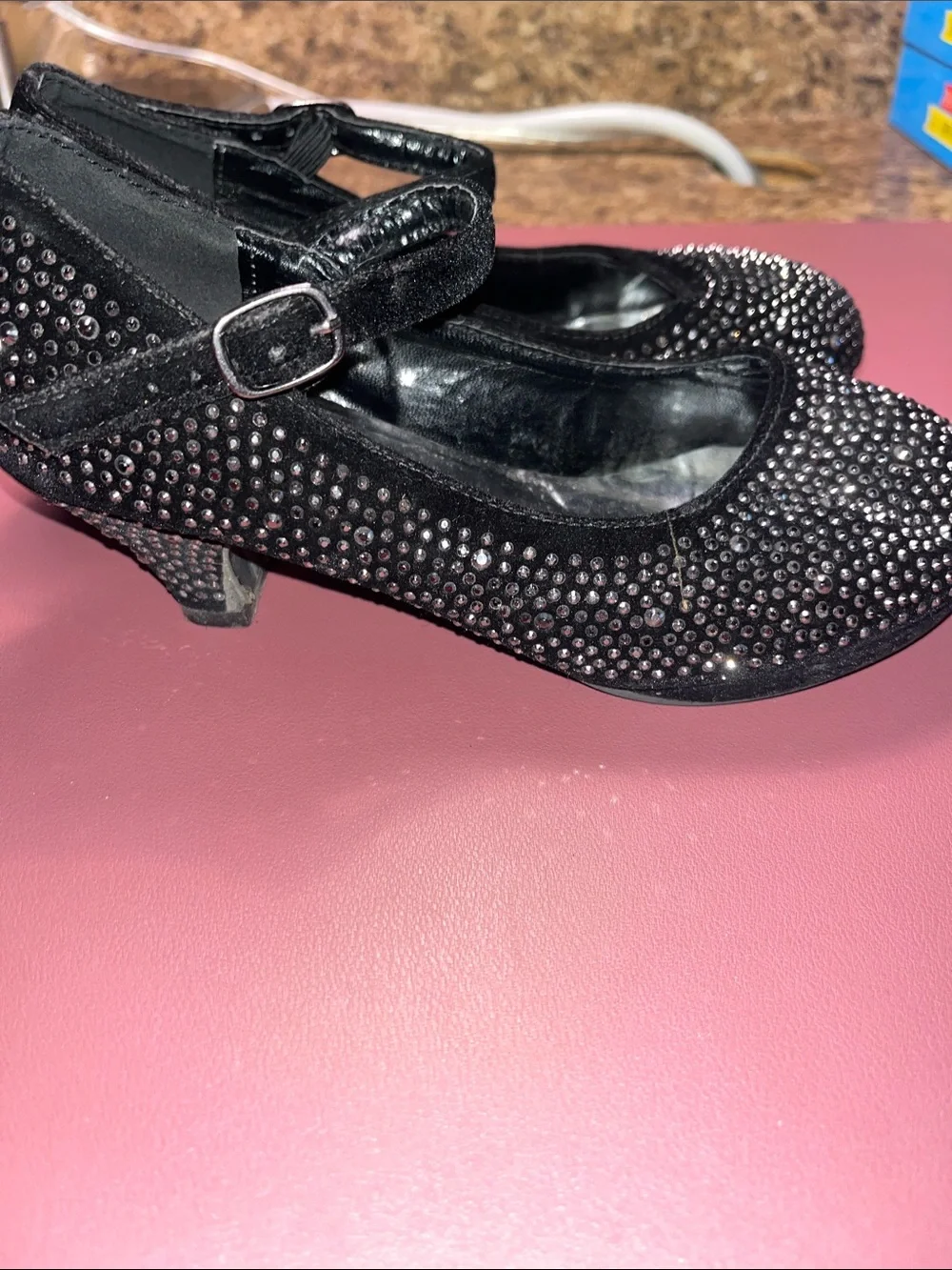 Link Black Sparkle Mary Jane Dress Shoes for Kids